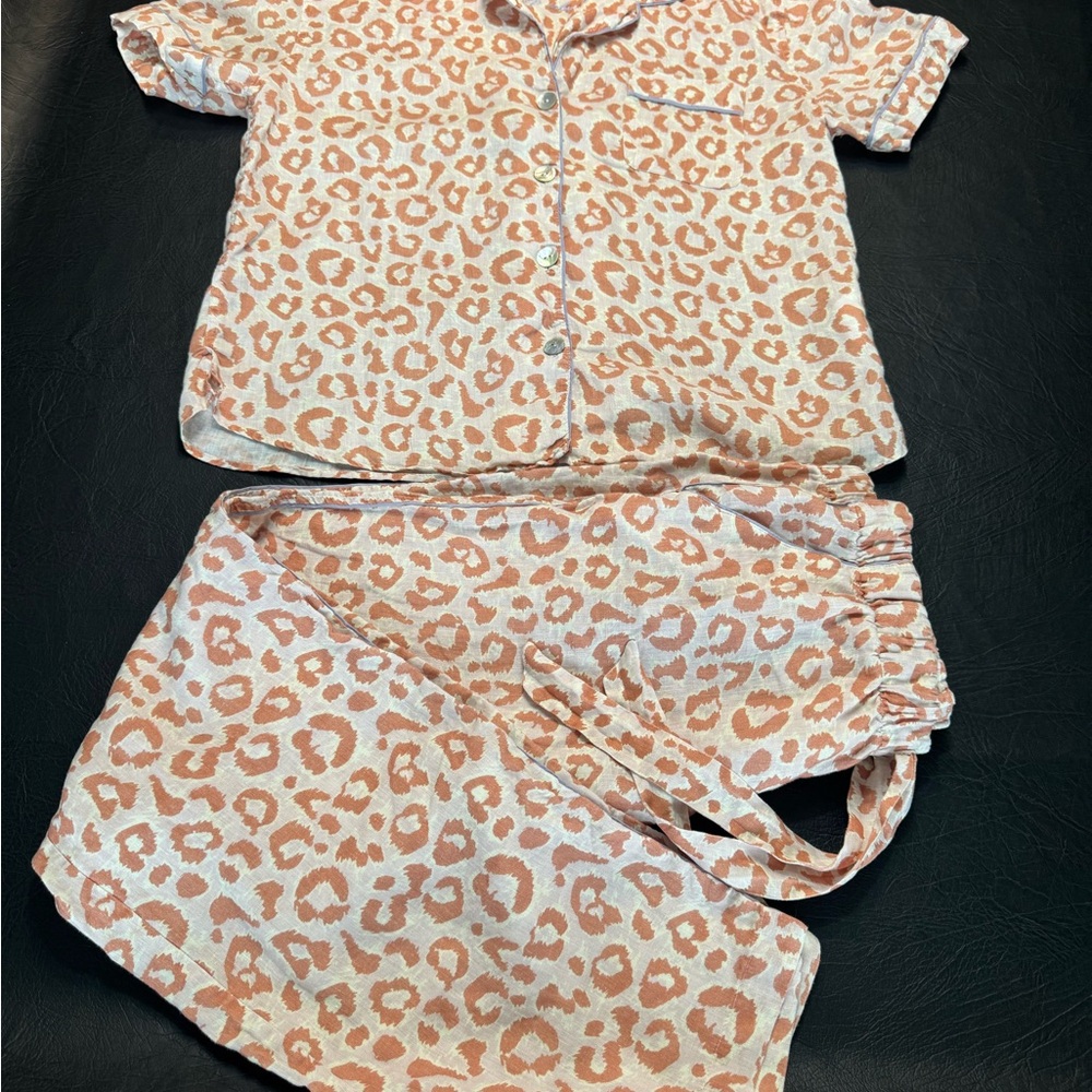 The Lazy Poet EMMA PANTHER PINK LONG PAJAMA SET